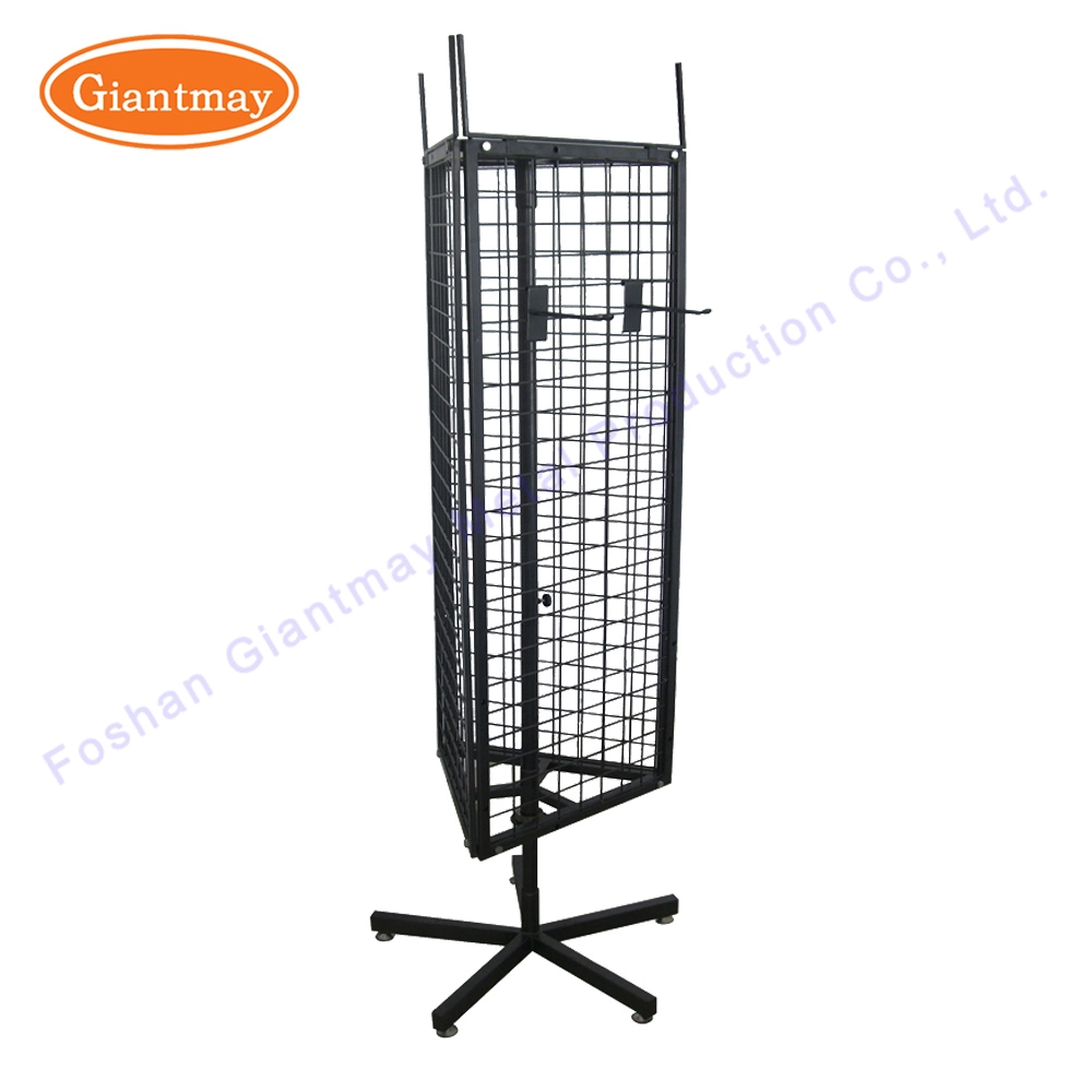 Giantmay 3 Sided Retail Metal Revolving Display Wire Rotating Shelf