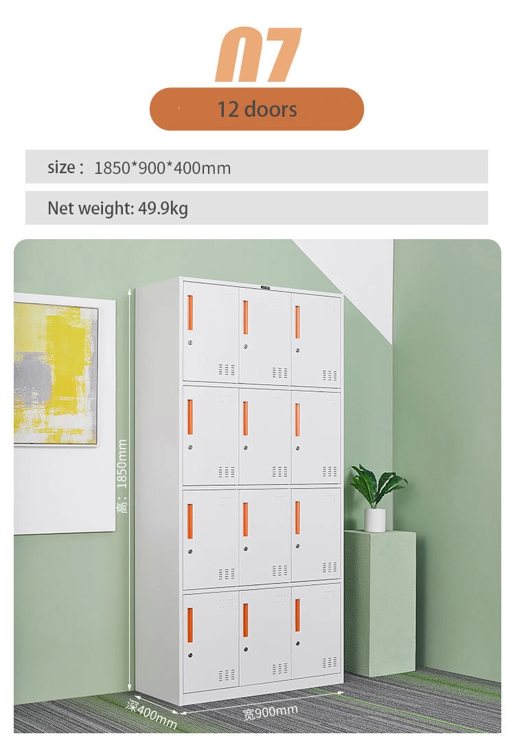 Metal 8 Door Storage Uniform Changing Room Clothes Closet Steel Compartment