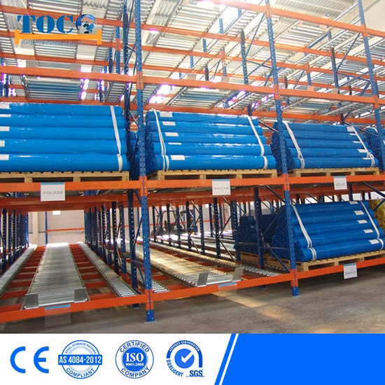 Scaffale a sbalzo a goccia per magazzino automatico galvanizzato per esterni impilabile per carichi pesanti Scaffale per navetta per pallet in acciaio metallico