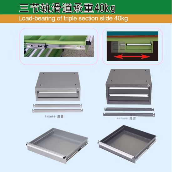 Banco da lavoro pieghevole per garage in metallo da 2,1 metri con 2 cassetti